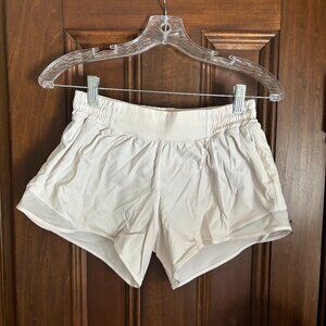 White Lululemon Hotty Hot 2.5" shorts